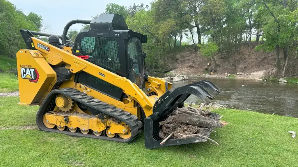 Land clearing equipment working on rural property in Central Texas