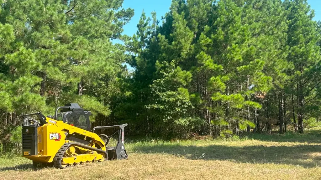 Forestry mulching clearing land for wildlife habitat restoration