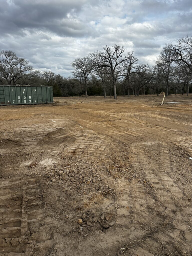 Site preparation project clearing land for new home construction in Central Texas